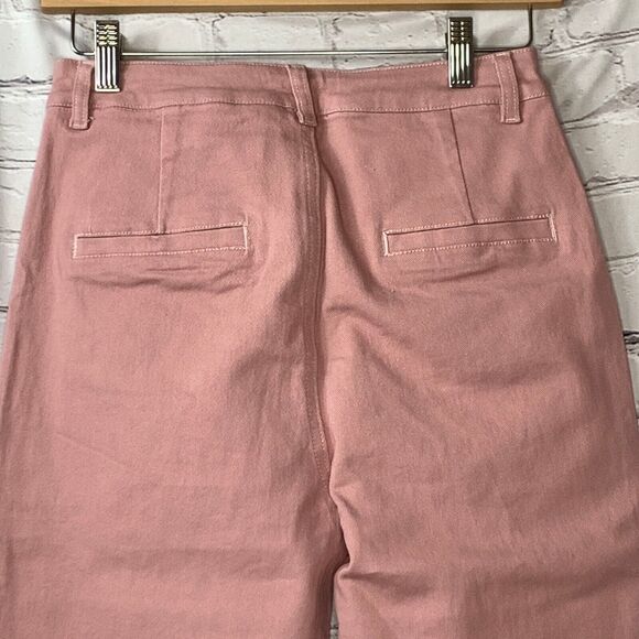 KICZOY Cropped Pants Women Small Pink Stretch Straight Leg Capri Jeans High Rise - Picture 6 of 11